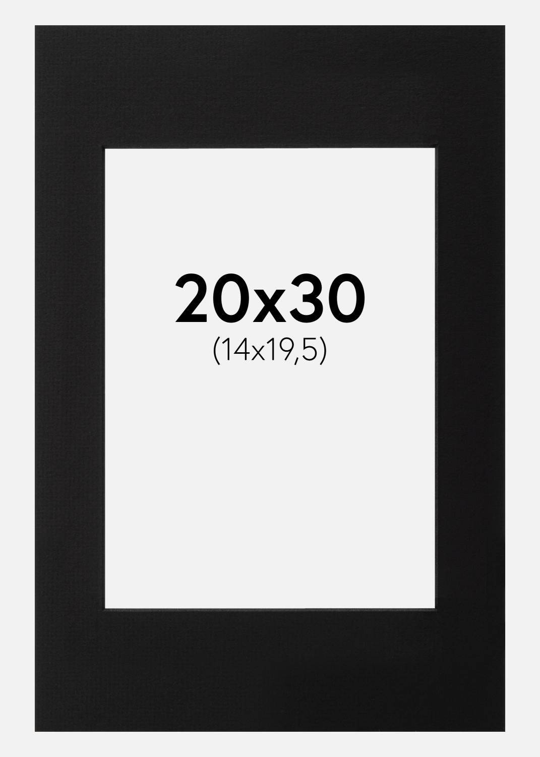 Product Image for Passe-partout Noir (noyau noir) 20x30 cm (14x19,5)