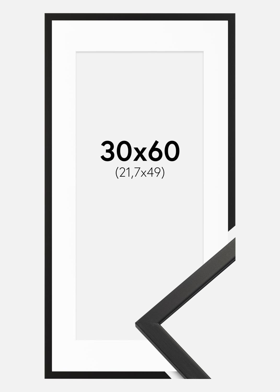 Product Image for Cadre Edsbyn Verre acrylique Noir 30x60 cm - Passe-partout Blanc 22,7x50 cm
