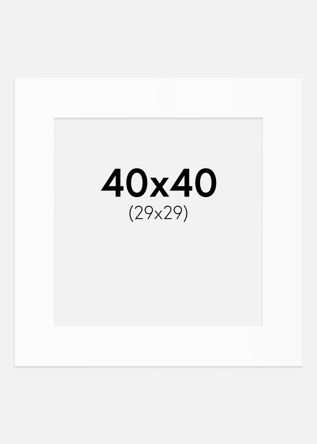 Product Image for Passe-partout Blanc Standard (noyau blanc) 40x40 cm (29x29)