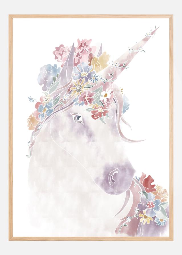 Unicorn Floral Poster