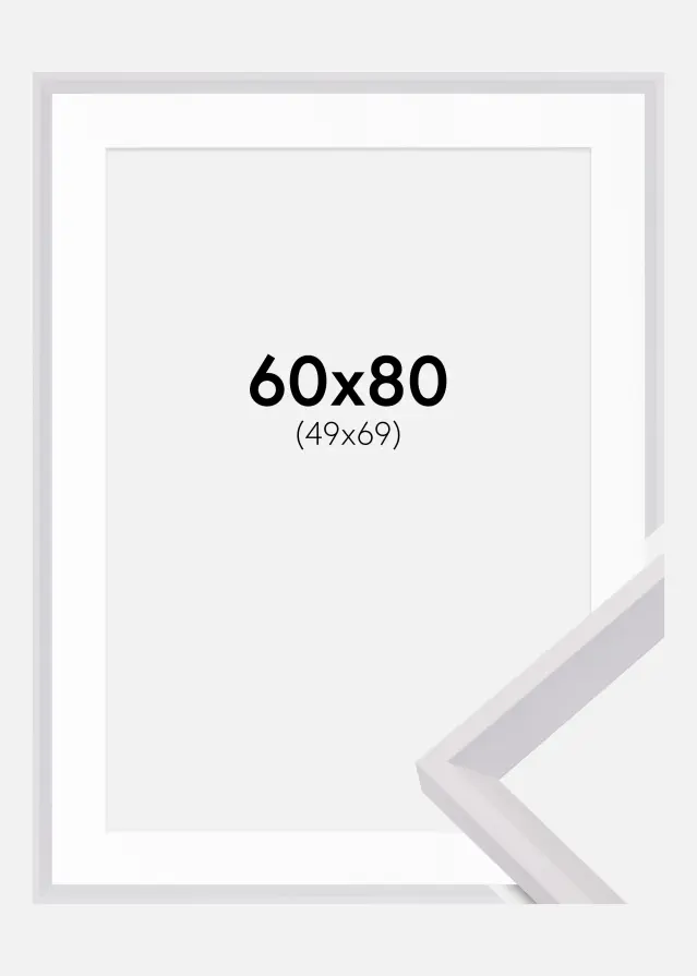 Cadre Globe Blanc 60x80 cm - Passe-partout Blanc 50x70 cm