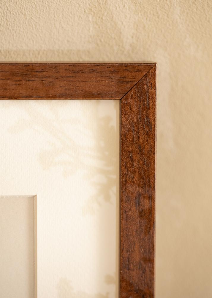 Cadre Hermes Teak 60x90 cm - Passe-partout Blanc 50x75 cm