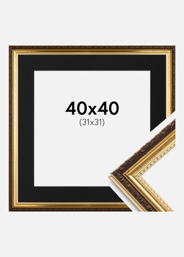 Cadre Abisko Or 40x40 cm - Passe-partout Noir 32x32 cm