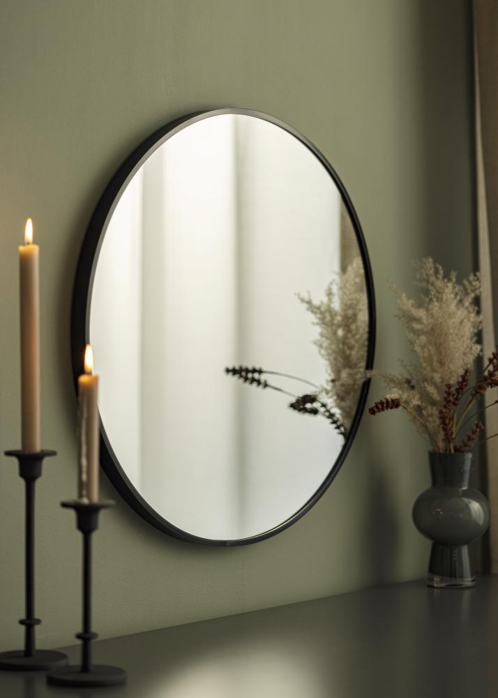 Miroir Madrid Noir diamètre 60 cm