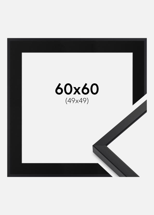 Cadre E-Line Noir 60x60 cm - Passe-partout Noir 50x50 cm
