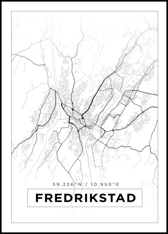 Map - Fredrikstad - White