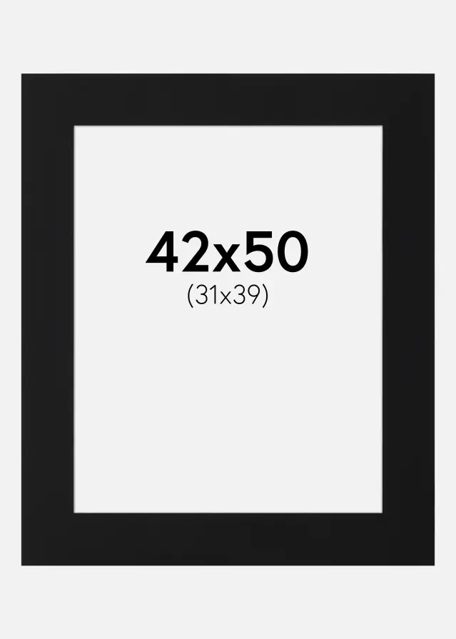 Passe-partout Noir Standard (noyau blanc) 42x50 cm (31x39)