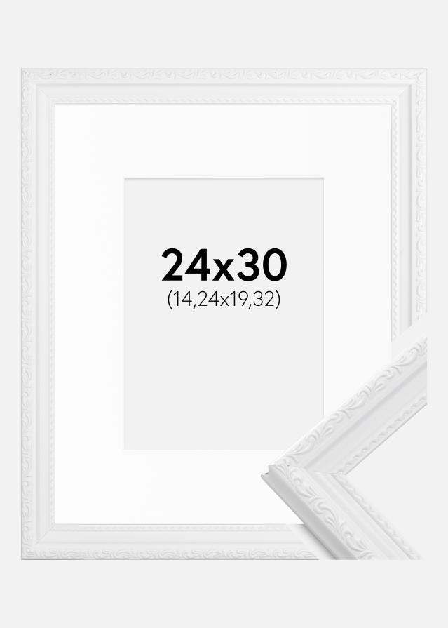 Cadre Abisko Blanc 24x30 cm - Passe-partout Blanc 6x8 pouces