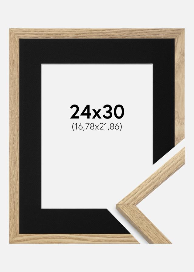 Cadre Trendy Chêne 24x30 cm - Passe-partout Noir 7x9 pouces