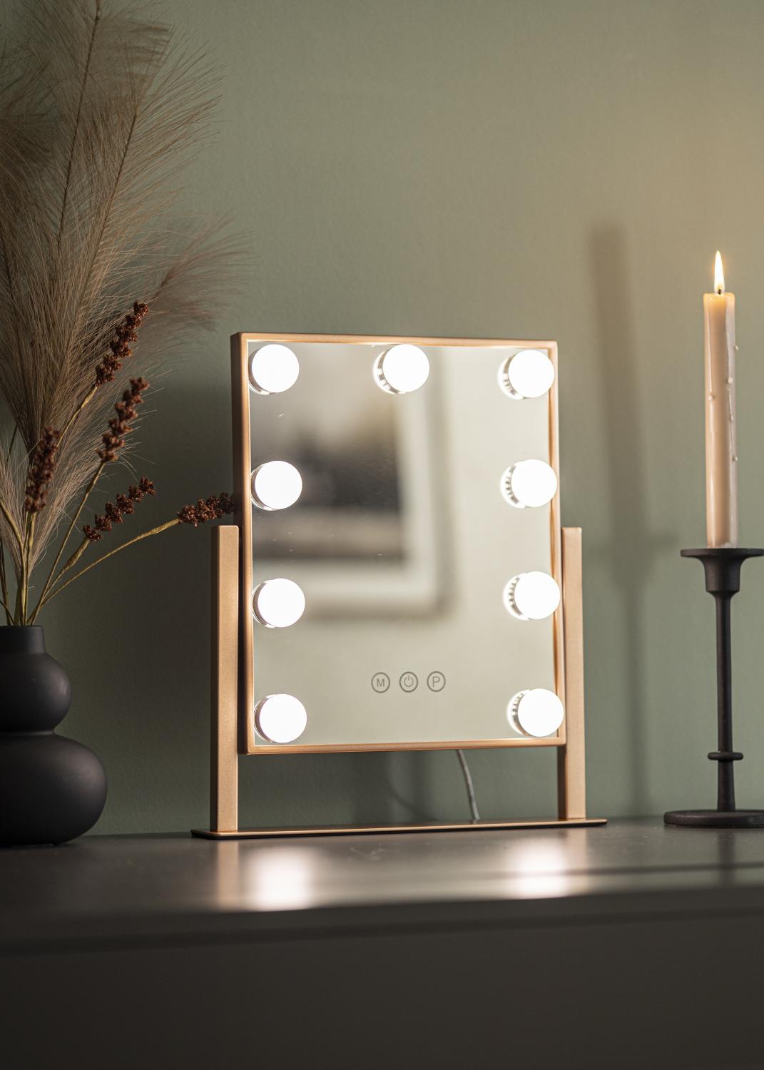 Product Image for KAILA Miroir de maquillage Hollywood 9 Or rosé 25x30 cm