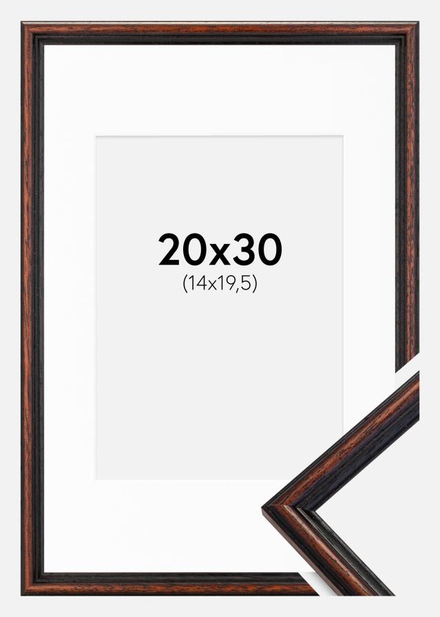 Cadre Horndal Noyer 20x30 cm - Passe-partout Blanc 15x21 cm (A5)