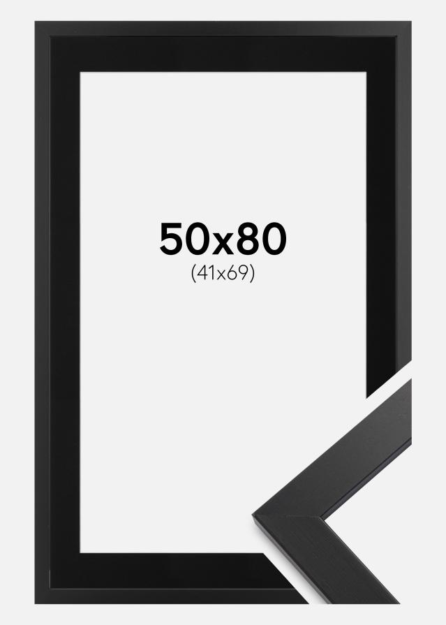 Cadre Black Wood 50x80 cm - Passe-partout Noir 42x70 cm