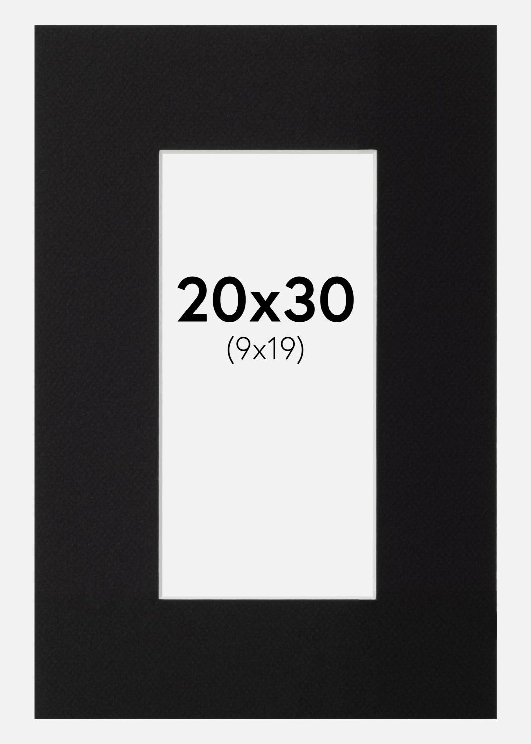 Product Image for Passe-partout Noir Standard (noyau blanc) 20x30 cm (9x19)