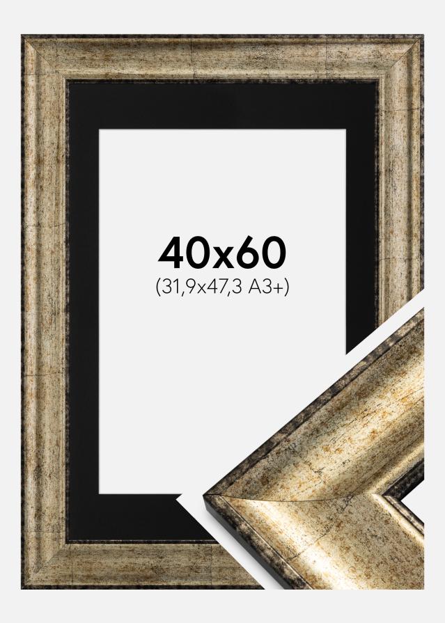 Cadre Saltsjöbaden Or antique 40x60 cm - Passe-partout Noir 32,9x48,3 cm