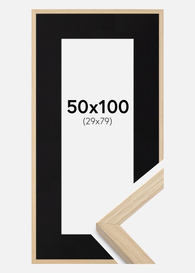 Cadre Grimsåker Chêne 50x100 cm - Passe-partout Noir 30x80 cm