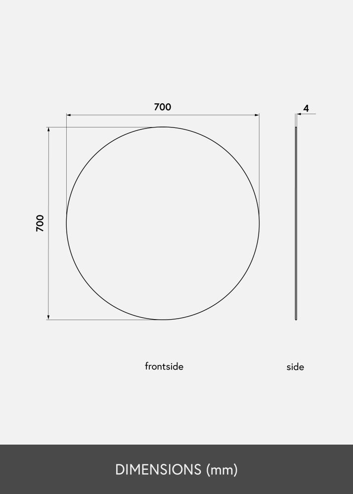 KAILA Miroir rond Gold Deluxe diamètre 70 cm