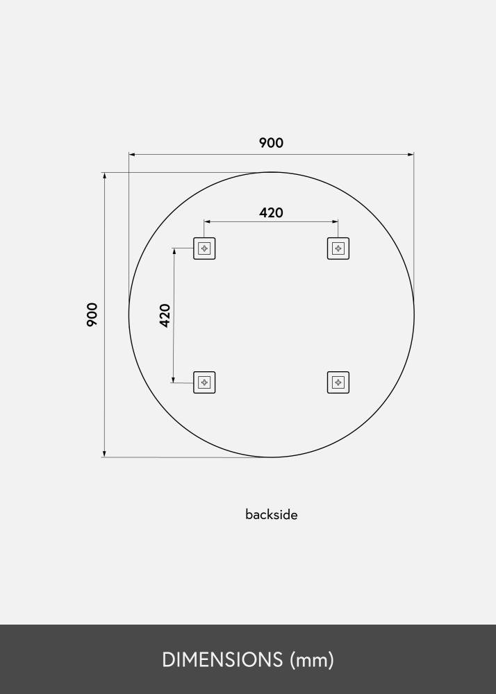 KAILA Miroir rond Gold Deluxe diamètre 90 cm