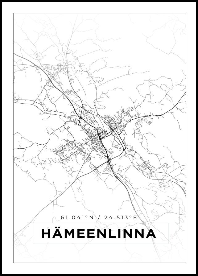 Map - Hämeenlinna - White