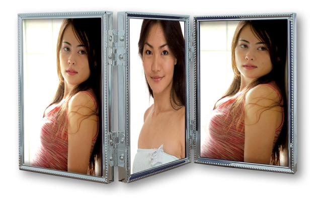 Tripla Argent 3 Tableaux Cadre photo pliant 10x15 cm