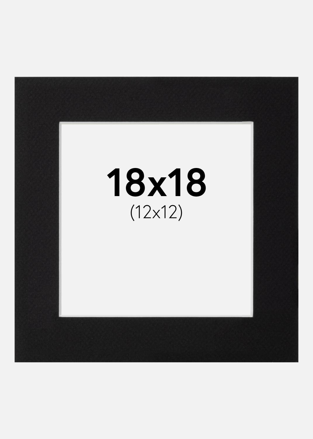 Product Image for Passe-partout Noir Standard (noyau blanc) 18x18 cm (12x12)
