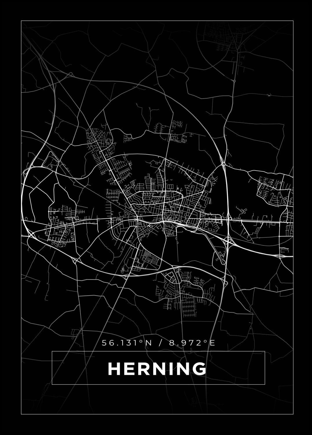 Product Image for Map - Herning - Black (21x29,7 cm (A4))