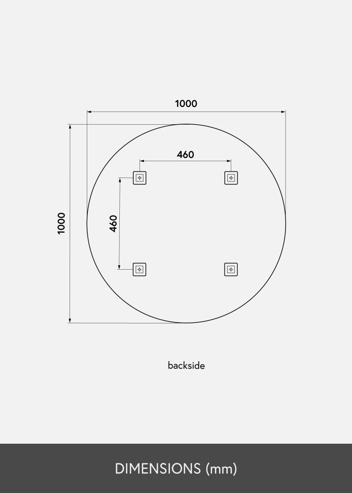 KAILA Miroir rond diamètre 100 cm