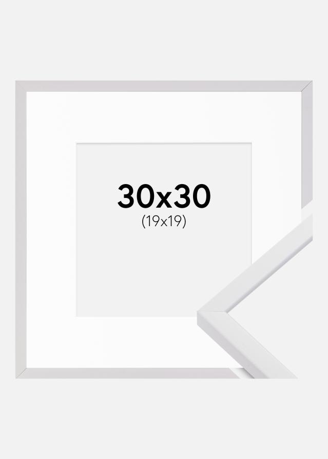 Cadre E-Line Blanc 30x30 cm - Passe-partout Blanc 20x20 cm