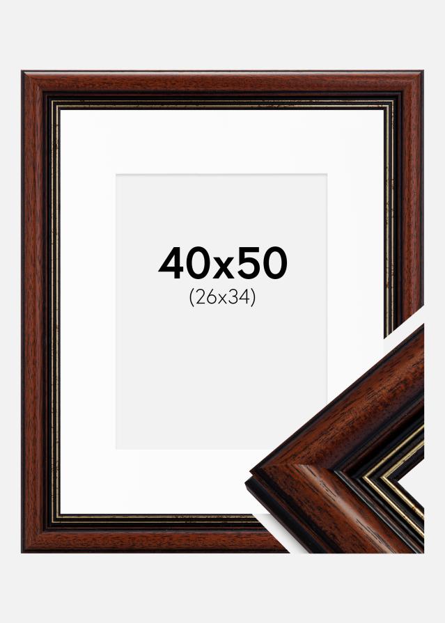 Cadre Old Retro 40x50 cm - Passe-partout Blanc 27x35 cm