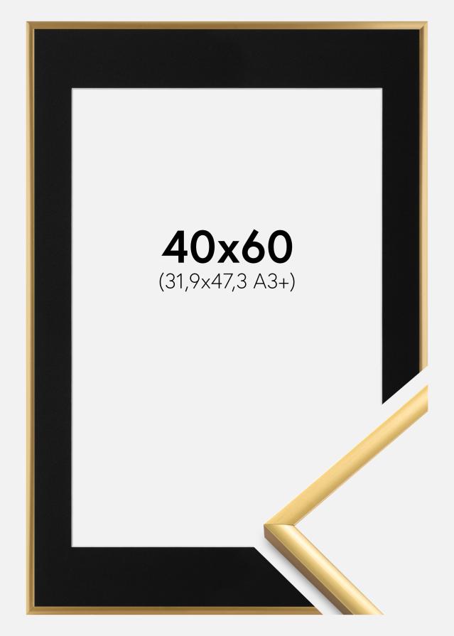 Cadre New Lifestyle Shiny Gold 40x60 cm - Passe-partout Noir 32,9x48,3 cm (A3+)