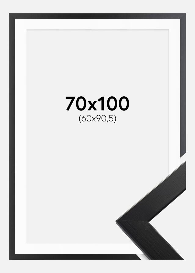 Cadre Trendline Noir 70x100 cm - Passe-partout Blanc 61x91,5 cm