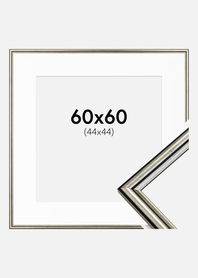 Cadre Horndal Argent 60x60 cm - Passe-partout Blanc 45x45 cm