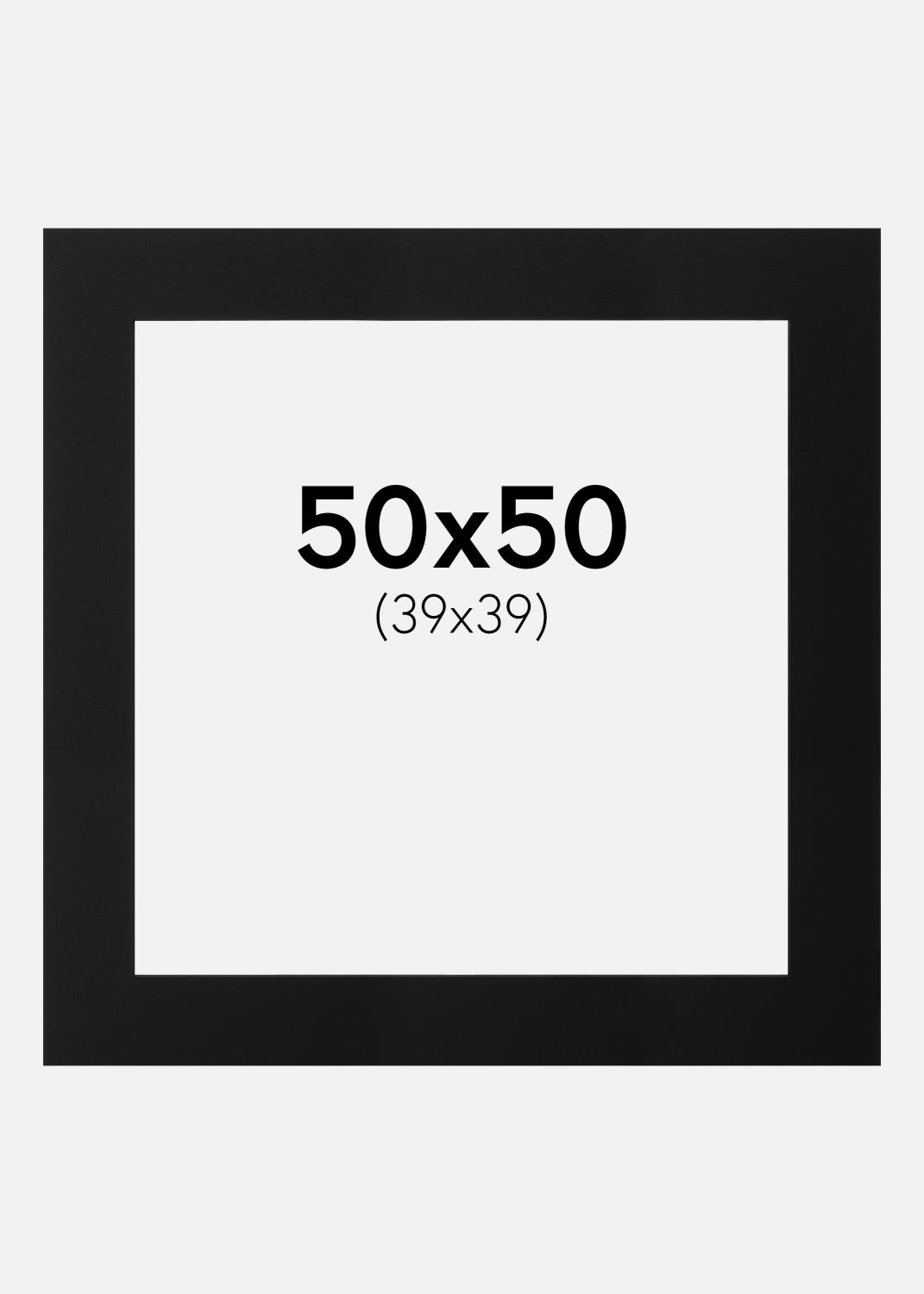Product Image for Passe-partout Noir (noyau noir) 50x50 cm (39x39)