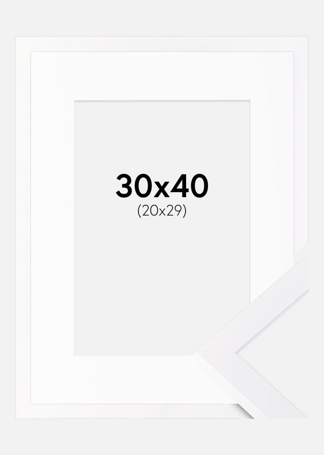 Cadre Selection Blanc 30x40 cm - Passe-partout Blanc 21x30 cm