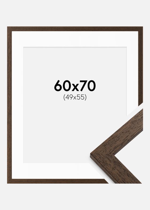 Cadre Brown Wood 60x70 cm - Passe-partout Blanc 50x56 cm