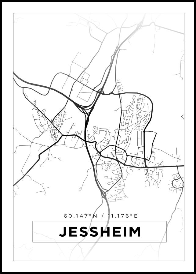 Map - Jessheim - White