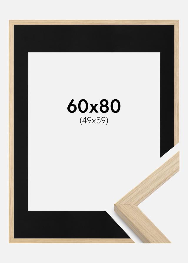 Cadre Grimsåker Chêne 60x80 cm - Passe-partout Noir 50x60 cm