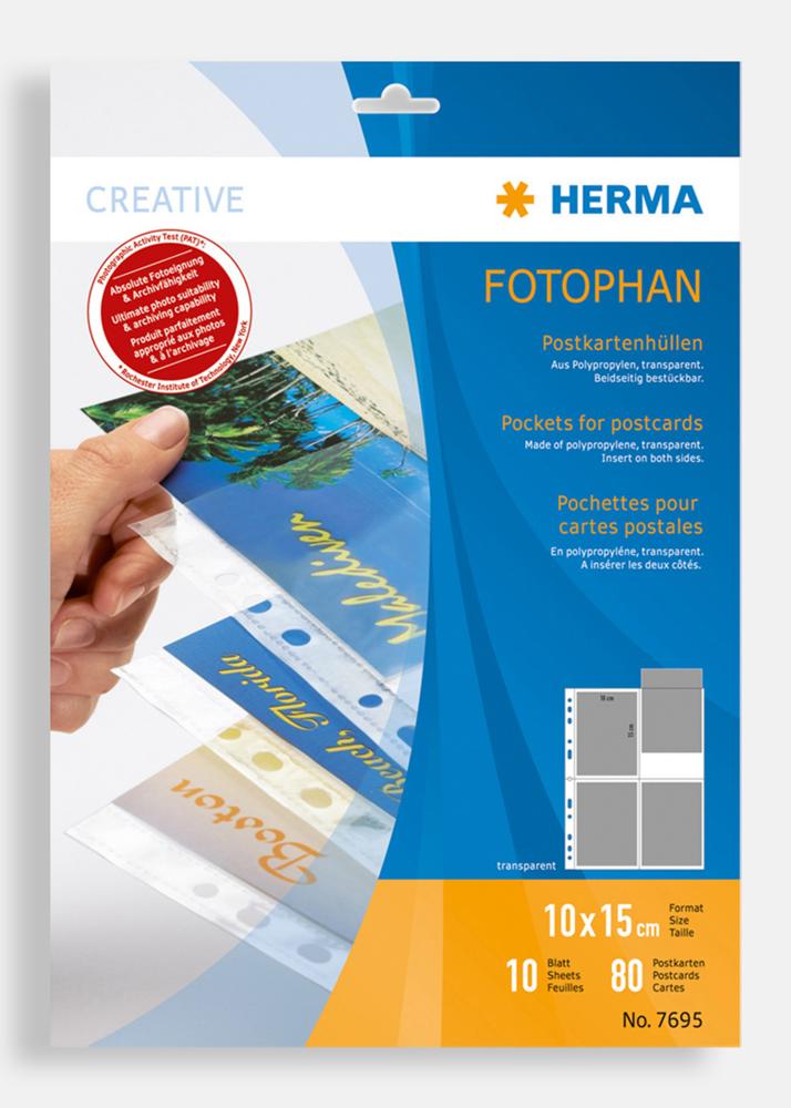 Herma Pochettes photo pour cartes postales - 10 feuilles