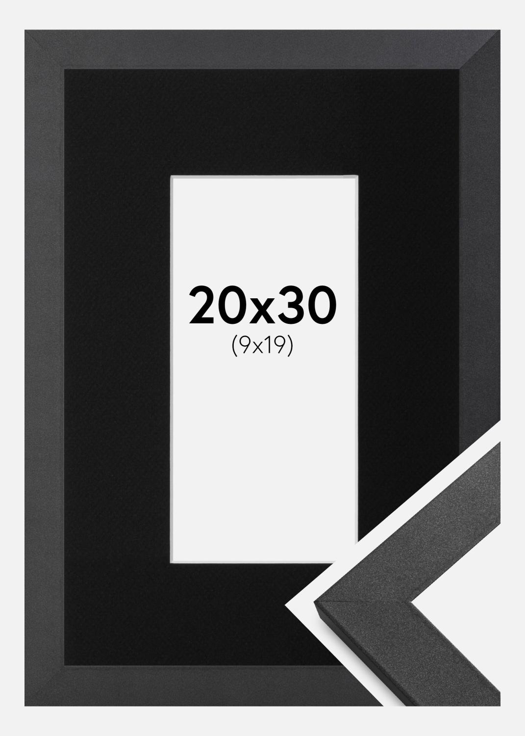 Product Image for Cadre Graphite Wood 20x30 cm - Passe-partout Noir 10x20 cm