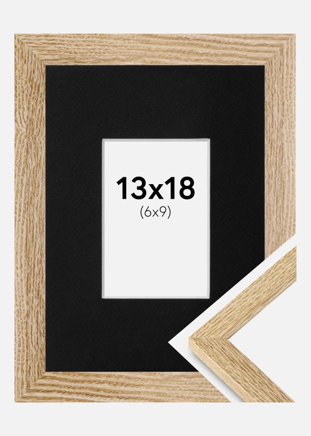 Cadre Selection Chêne 13x18 cm - Passe-partout Noir 7x10 cm