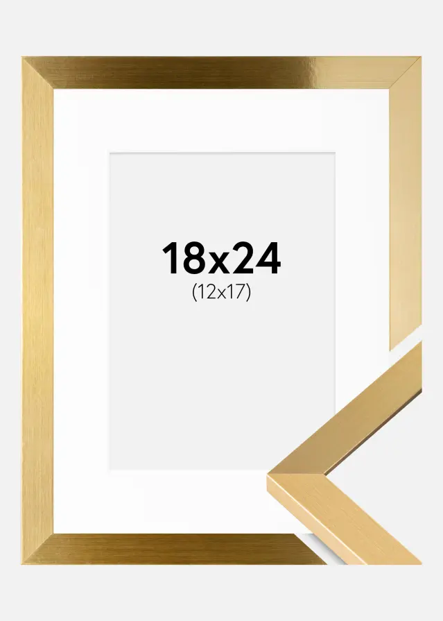 Cadre Selection Or 18x24 cm - Passe-partout Blanc 13x18 cm