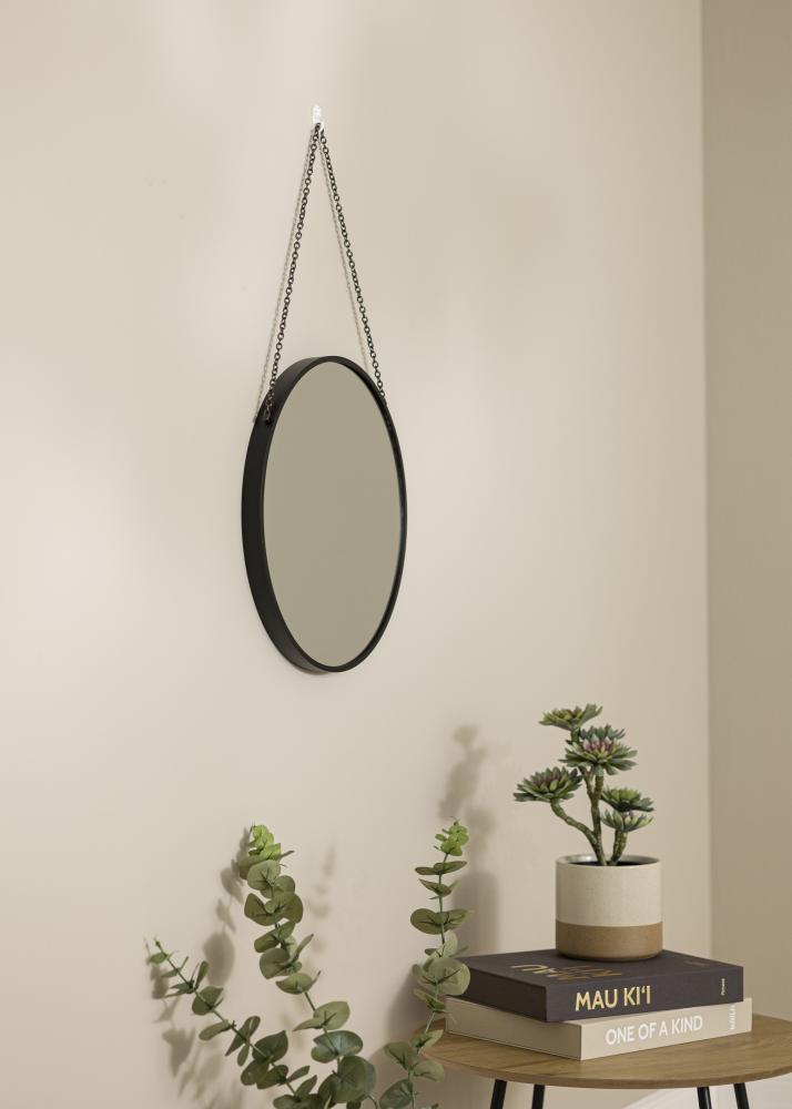 Miroir rond Modern Deep Noir 41 cm Ø