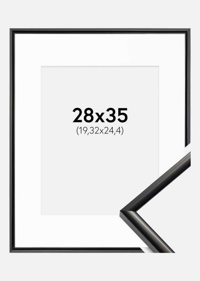 Cadre New Lifestyle Noir 28x35 cm - Passe-partout Blanc 8x10 pouces