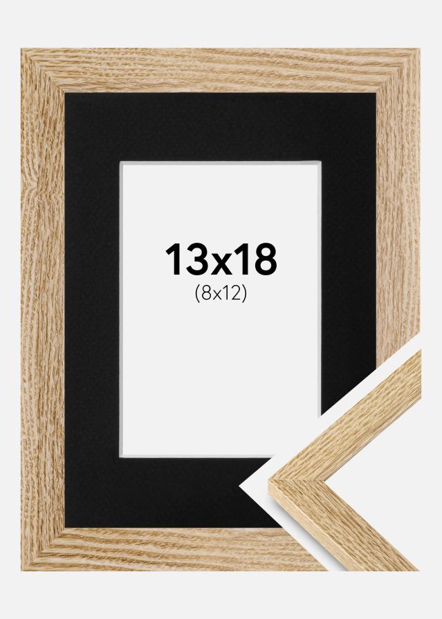 Cadre Selection Chêne 13x18 cm - Passe-partout Noir 9x13 cm