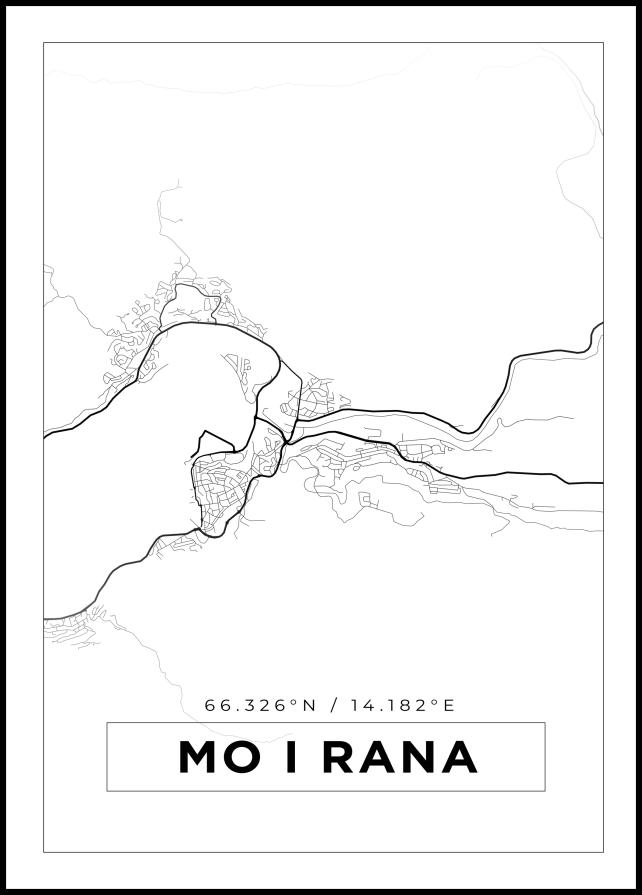 Map - Mo I Rana - White