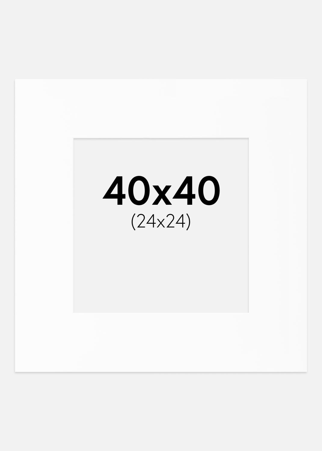 Product Image for Passe-partout Blanc Standard (noyau blanc) 40x40 cm (24x24)