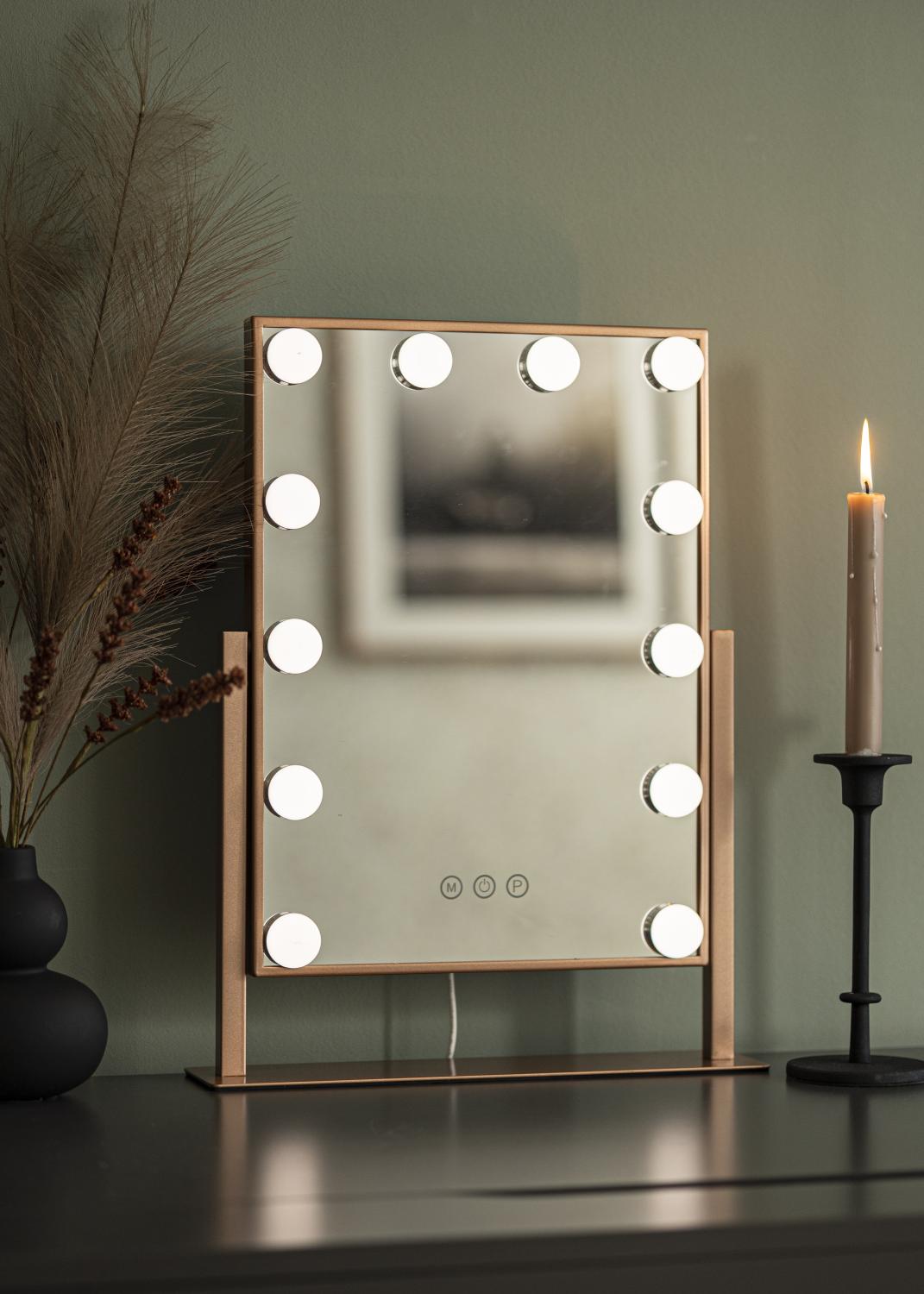Product Image for KAILA Miroir de maquillage Hollywood 12 Or rosé 30x41 cm