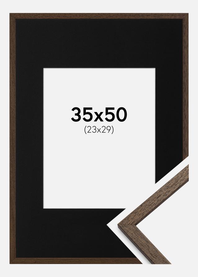 Cadre Edsbyn Noyer 35x50 cm - Passe-partout Noir 24x30 cm
