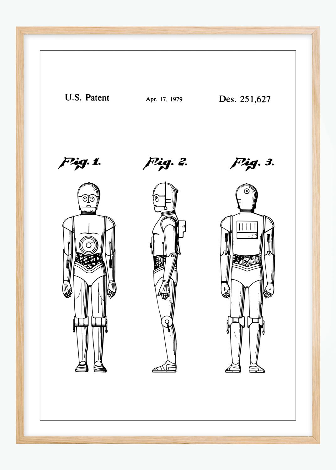 Product Image for Dessin de brevet - Star Wars - C-3PO - Poster (50x70 cm)