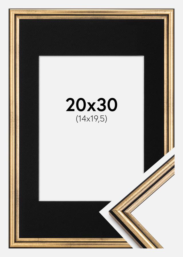 Cadre Horndal Or 20x30 cm - Passe-partout Noir 15x21 cm (A5)
