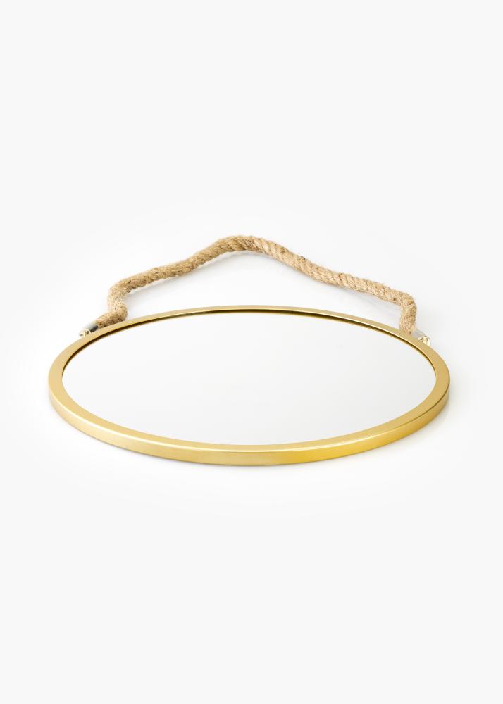 KAILA Miroir rond Rope - Or diamètre 30 cm